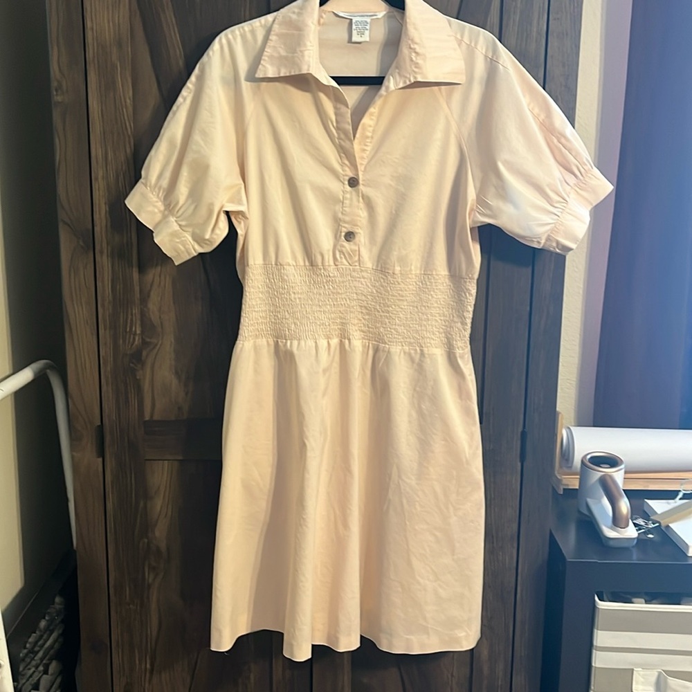 Diane von Furstenberg Pale Pink Cinch Shirred Ruched Waist Dress Size 8